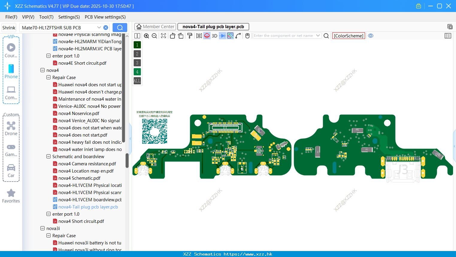 Huawei Nova4-Tail Plug Pcb Layer